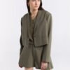 Single-breasted Cropped Blazer - Image 5